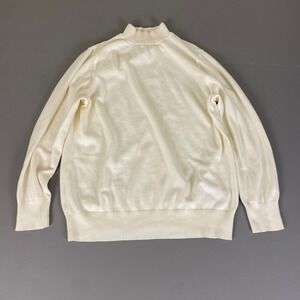 Dressbarn‎ Sweater Top Pullover Women's Plus 1X Cream Mock Neck Knit Long Sleeve